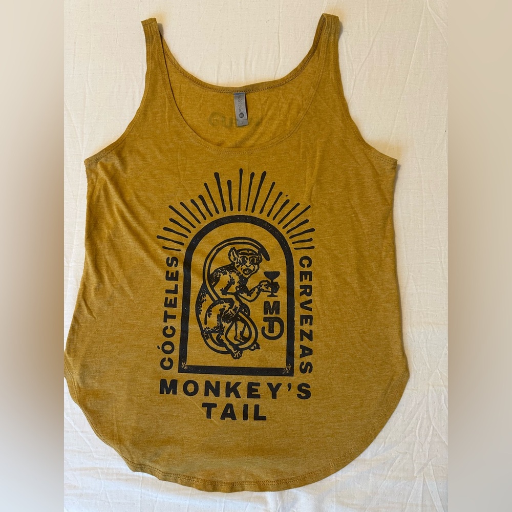 Vintage Next Level Apparel Gold Monkey's Tail Graphic Tank Top M